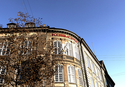 Huset Hjoernet Noerre Voldgade Fiolstraede 2 4 Sal Og Skilt På Bygningen